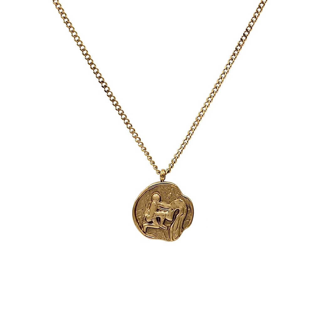 Pendant Birthday Teens Horoscope, Women, Stainless Inc Necklace Boutique Blue Aquarius Box Zodiac | for Steel Gift Gold