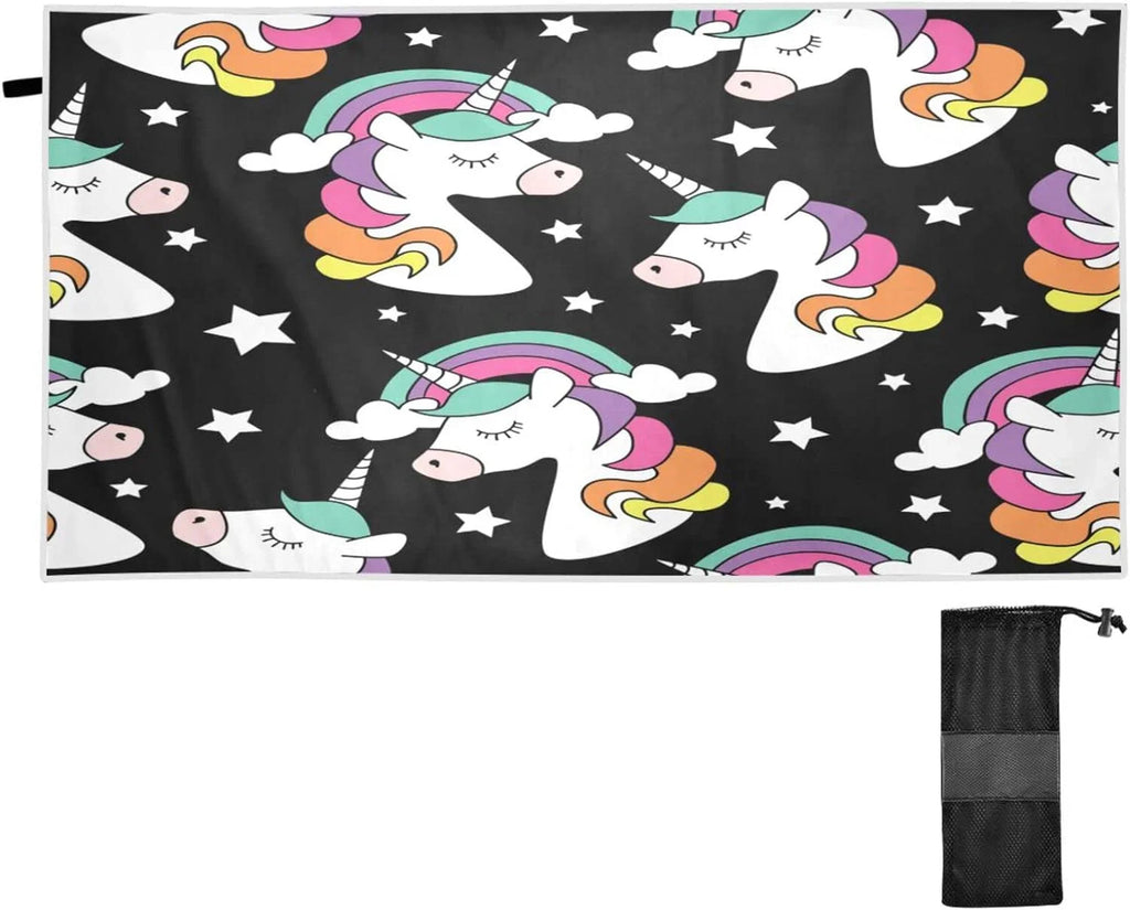 Lightweight Towel Swimming Towels Compact Super Beach Dry Print Bestwell Absorbent Holiday（248） for - Towel Camping Travel Quick Oversized Unicorn -
