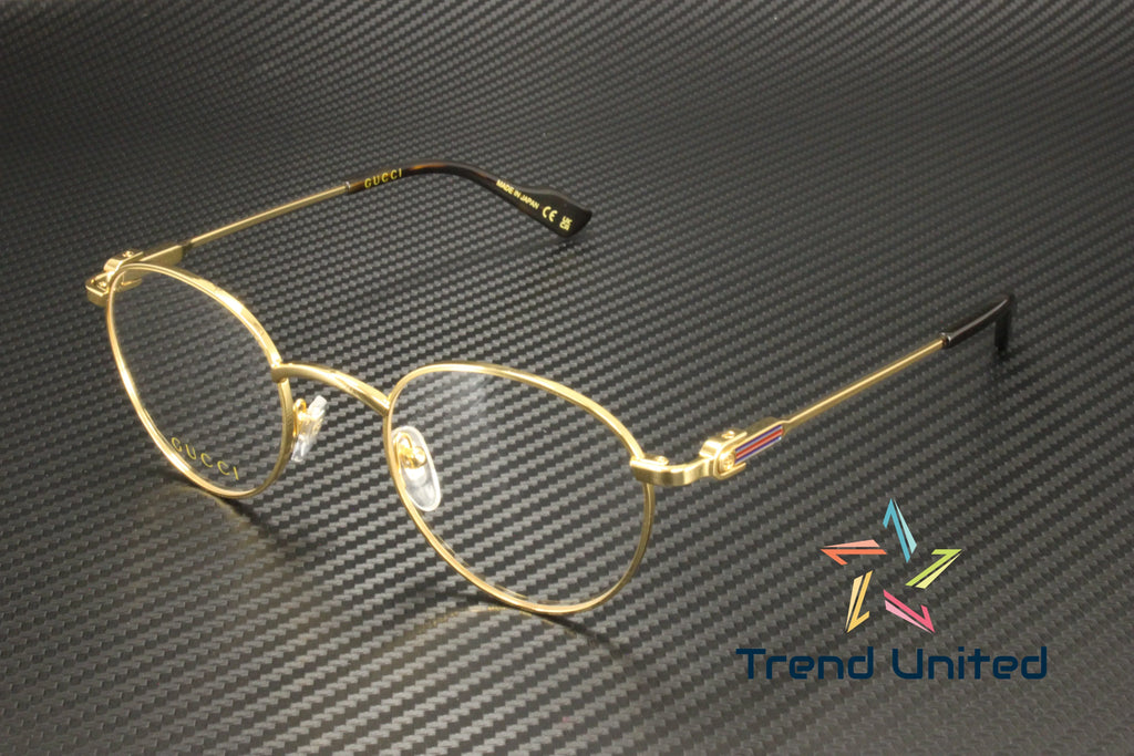 GUCCI Round Eyeglasses mm Panthos Oval Demo Lens Gold GG1222O Metal Men's 48 002