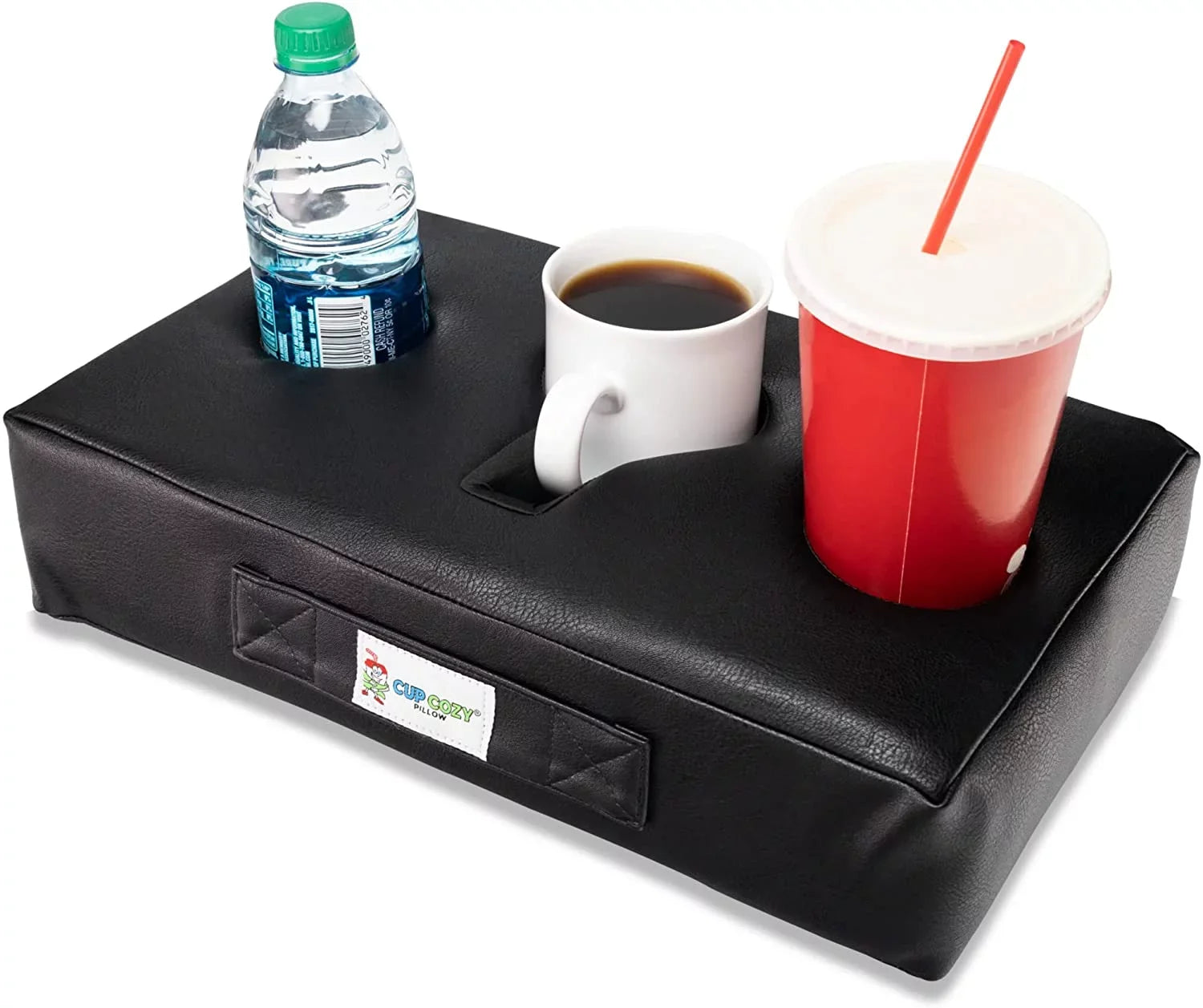bed, The RV, Keep Holder. Cup it Use anywhere-Couch, man drinks cave, beach spills. on Cozy and BEST car, *As floor, Pillow close TV*- Leather) and park, more! World's prevent Cup Seen Faux (Black