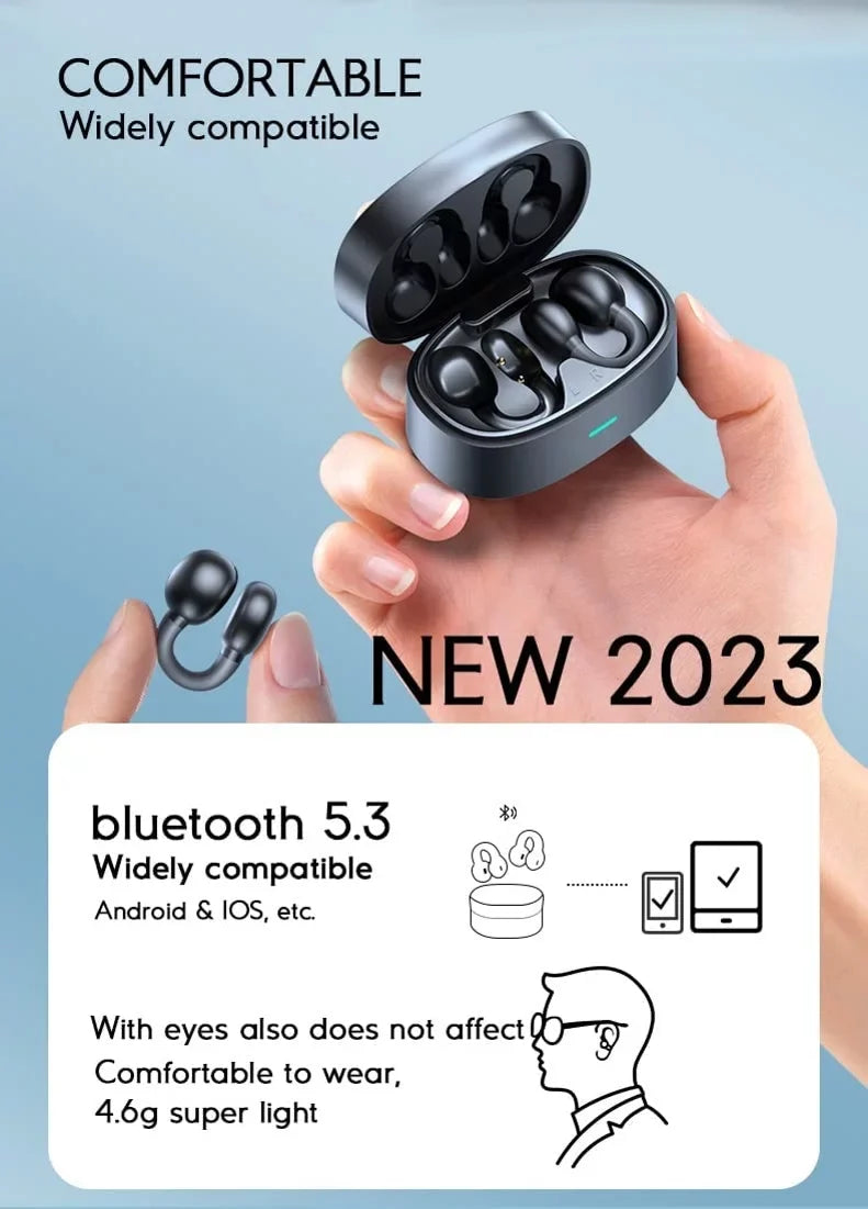 Earbuds Case Headphones Galaxy D9G Ear-Clip Charging Hands-free Stereo Fold5/Flip5 Galaxy Bone Wireless With Earphones True for TWS Compatible - Z Fold5/Flip5 Bluetooth Samsung Conduction Phones Z