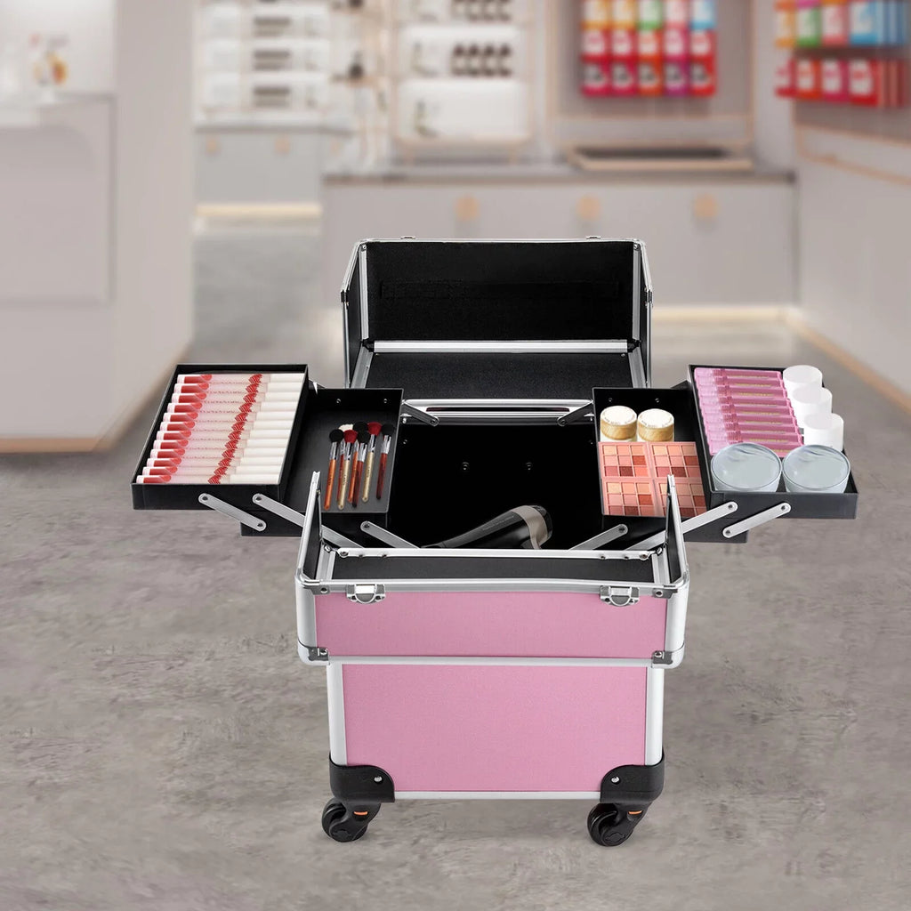 Cosmetic Rolling Professional Makeup Makeup Storage Train Organizer Trolley Case