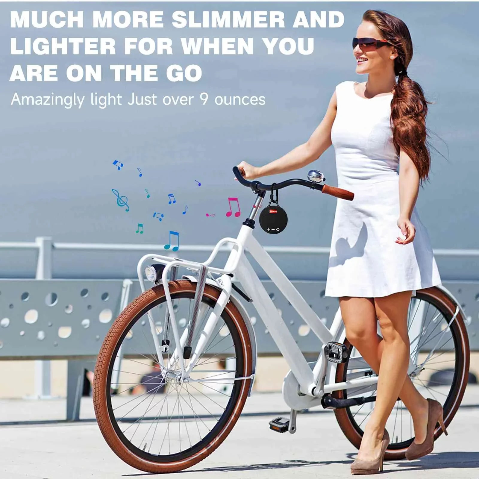 Bluetooth Beach, LG Big for Punchy Sound, Audience with Clip, UrbanX Black & Wireless Waterproof 5 Stylo 20H with Biking Boat, Pack 2 IPX7 Speaker Series Compact Speaker Playtime, Bass, Pool,
