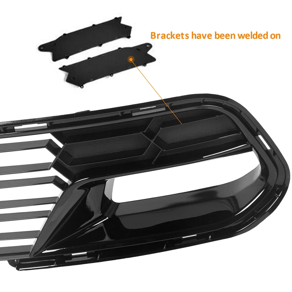 C7 (W/O Z06 Painted Lower Front 2014-2019 Bracket) All Chevrolet for Camera Front Plastic Style Kojem Glossy Models Black Corvette Grille Bumper Cover