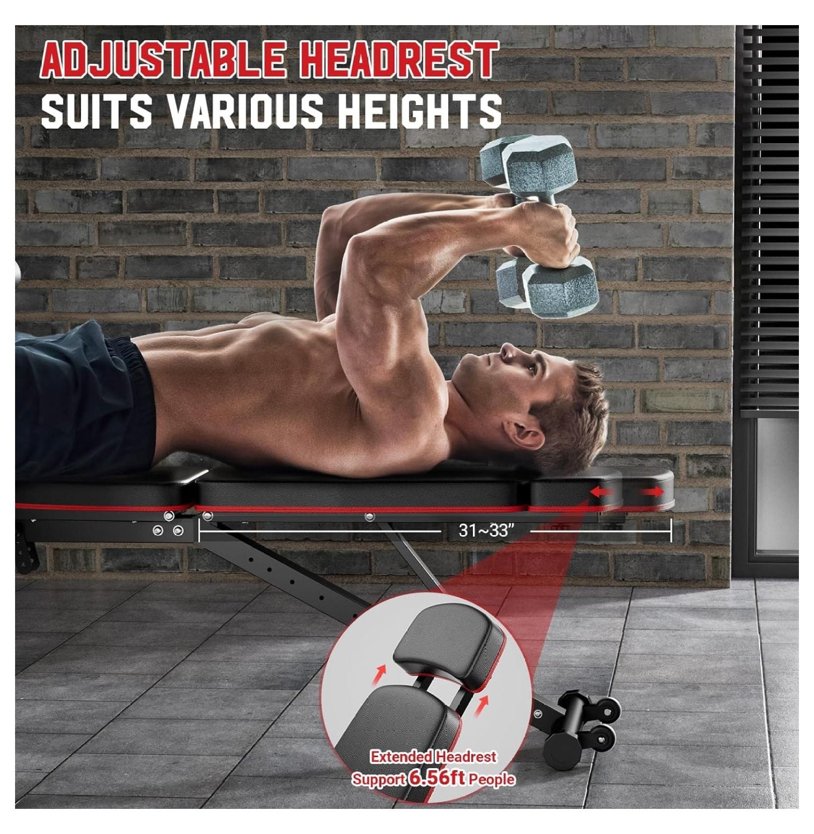 Bench Leg Pad, Headrest, for Capacity Workout Bench, Weight Weight Preacher Gym Incline with Body 900Lbs Flat Extension Full Home Workout, Bench Adjustable Exercise Decline and Extended