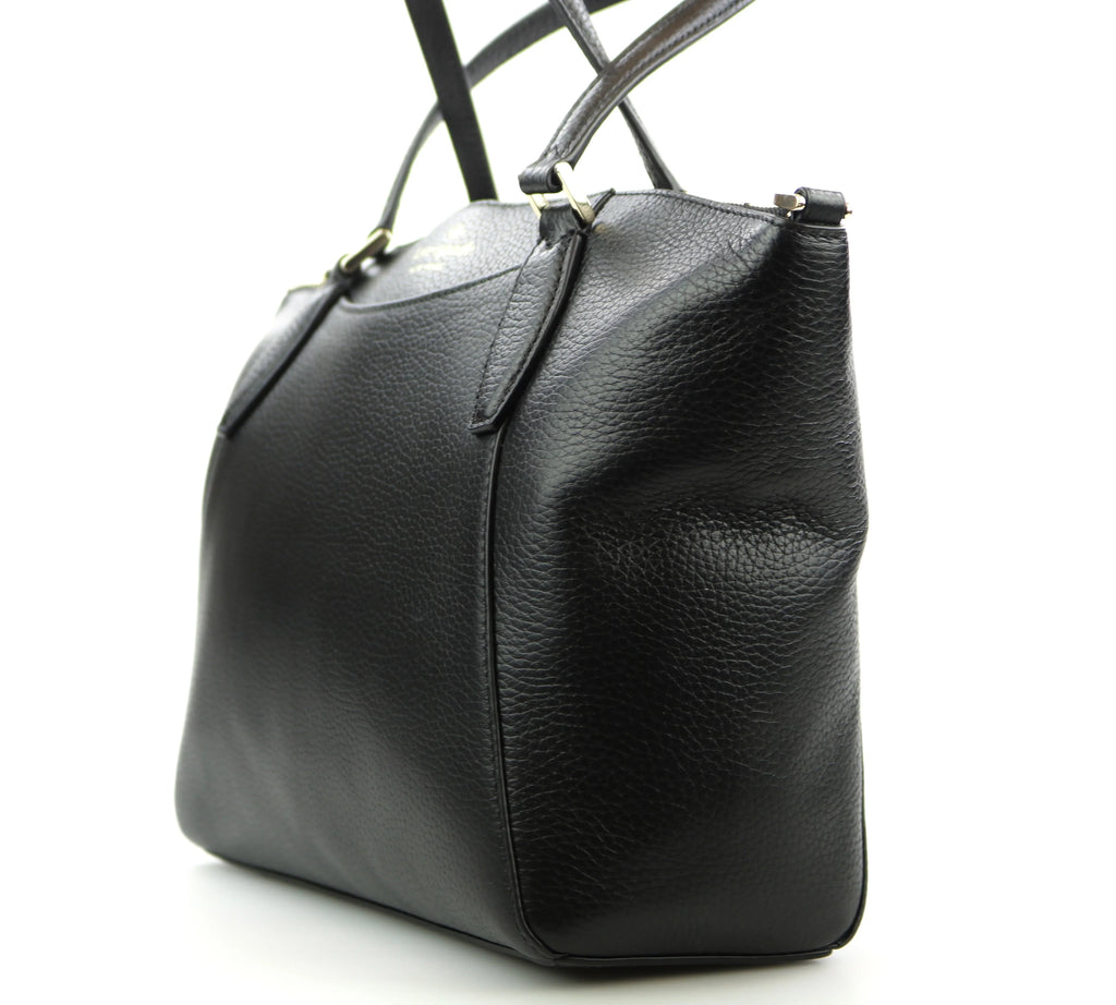 Satchel Crossbody Kate Spade Handbag Leather Pebbled Medium Bag Monica Black