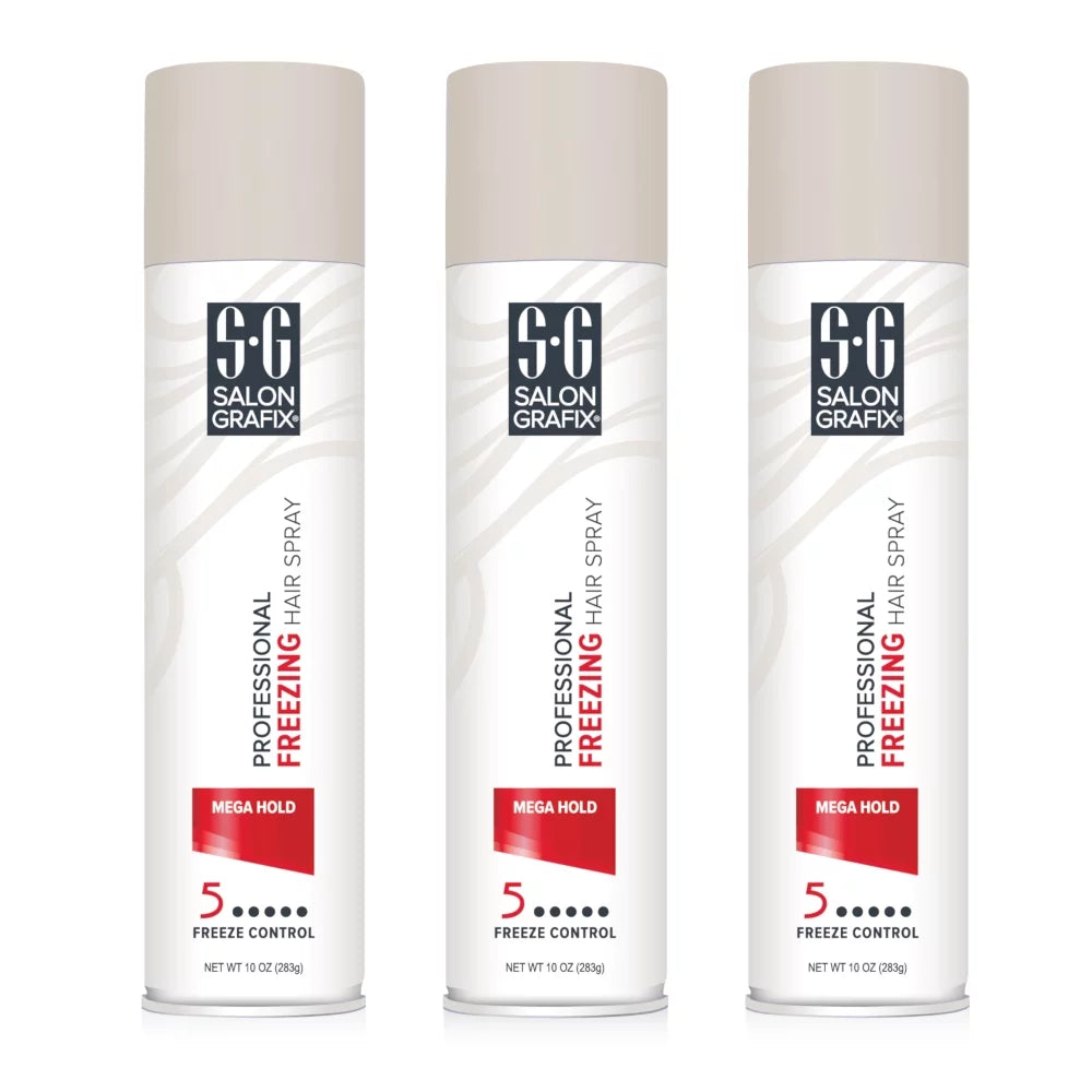Mega Spray, Grafix Pack Hair Each 10 Ounces Hold Professional Freezing Salon 3