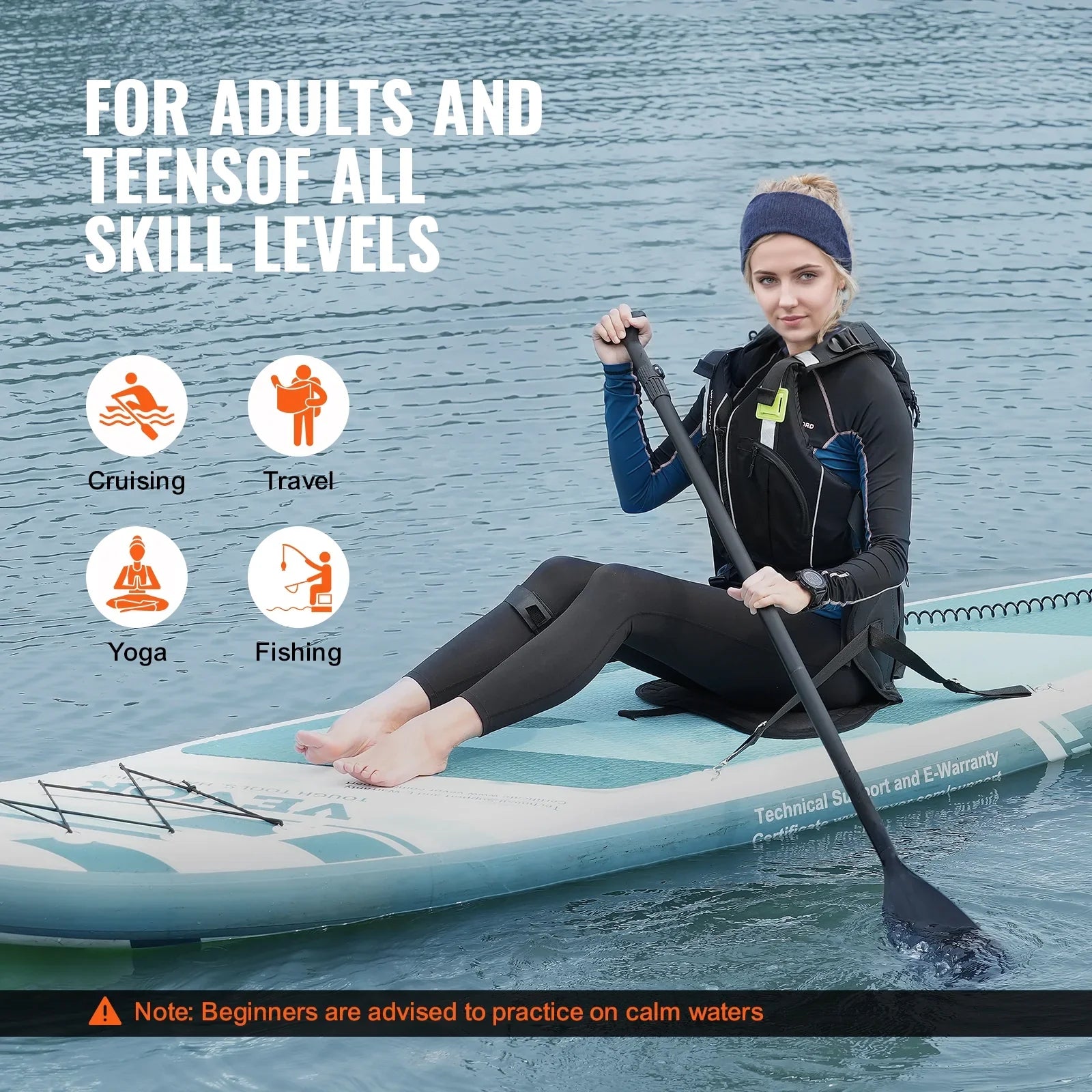 Accessory Stand Seat Board Board with ft Kayak Inflatable 10.6 SKYSHALO Paddle Up
