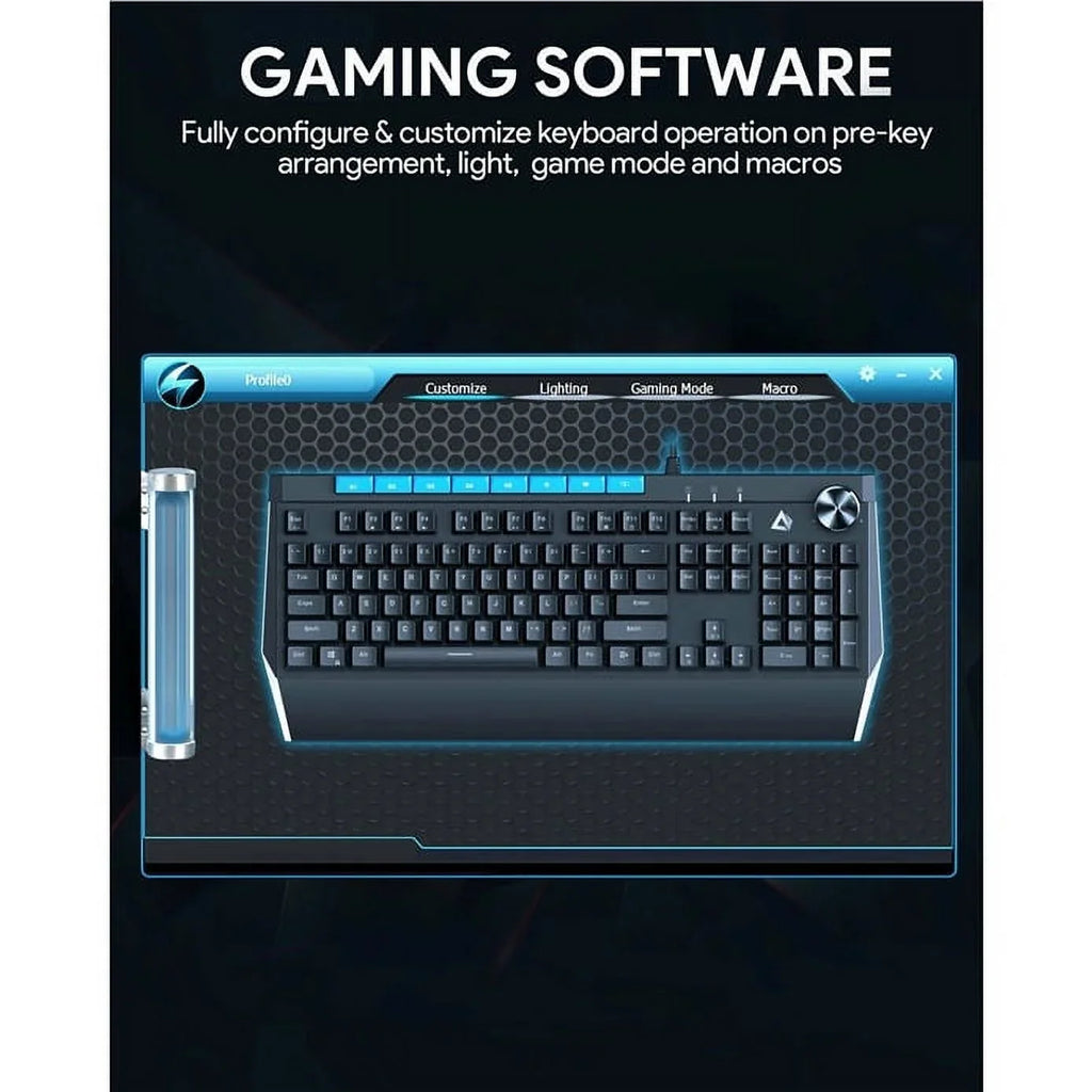 Mechanical 104key AUKEY KMG17 Volume Switches Blue Keyboard Button Control with
