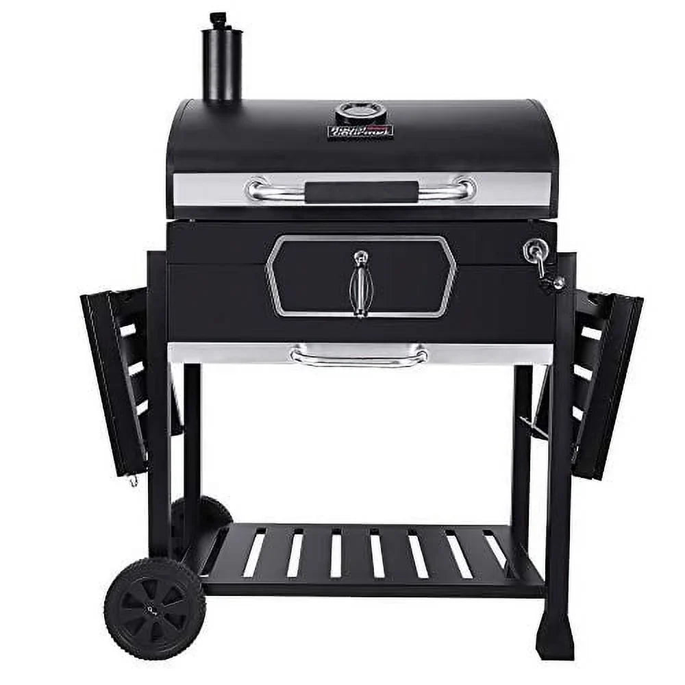 Black, Charcoal Grill, 30-Inch Deluxe CD2030AN Smoker Gourmet Camping BBQ Royal Large Backyard Cooking, Patio Picnic
