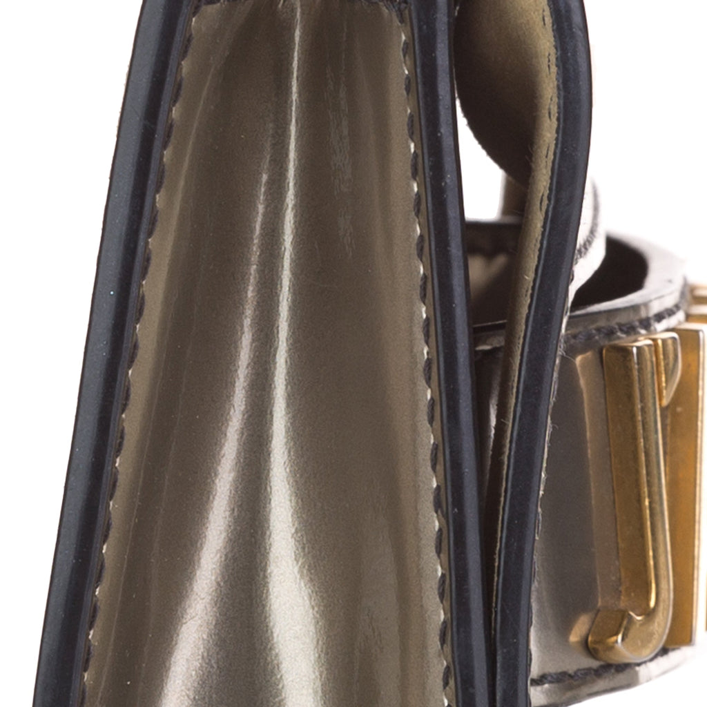 Leather Chain Gray JaDior Mini Pre-Owned Shoulder Flap Calf Bag (Good) Unisex Authenticated Dior