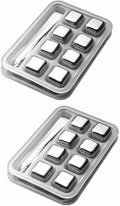 Rocks Chilling Stainless Steel Party Drinks Reusable Metal Ice Wine Tonic Whisky Women(Size:16 for Men Whisky Pieces,Color:Square) Gin Cooling Cube Scotch Stones