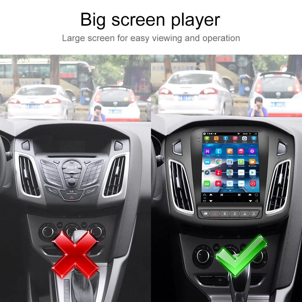 Podofo Stereo Android Wireless 13 9.7'' Camera Focus Car Link GPS Ford USB, Touchscreen for HD Bluetooth 2+64G AHD Mirror Auto FM Rearview Android 2012-2018 1080P WIFI Radio Carplay