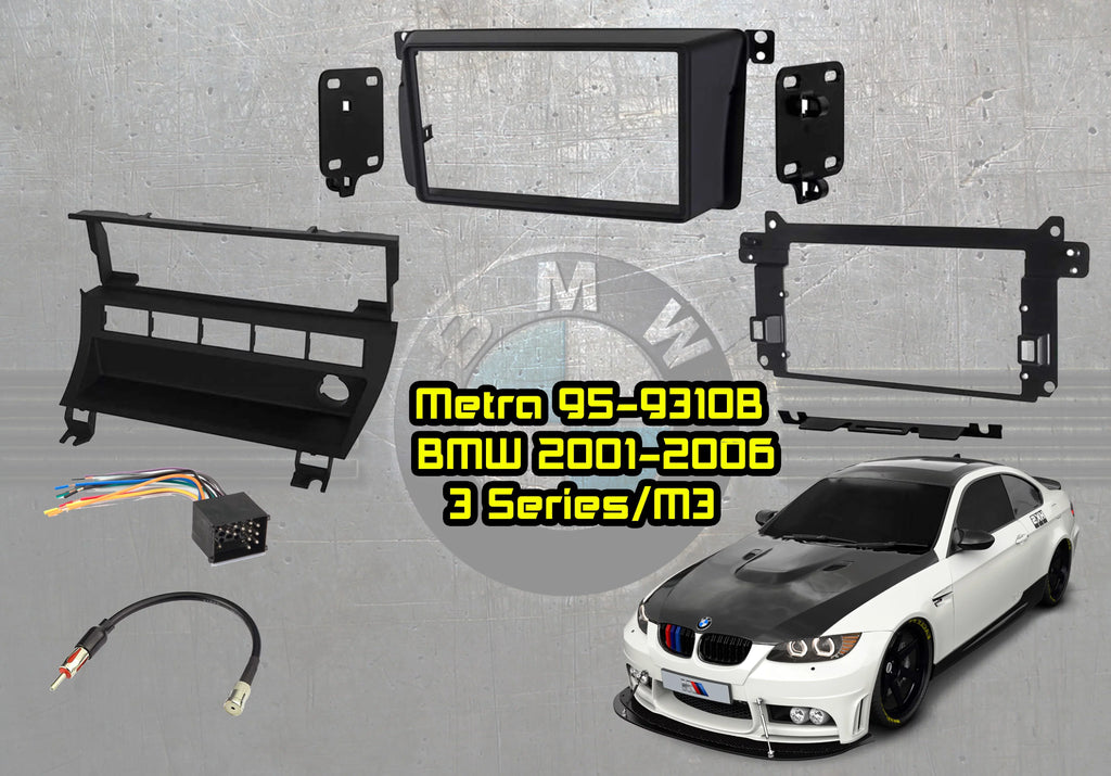 Panel Dash Metra with Adapter Kit 40-VW10 Vehicle BMW Installation 99-06 Antenna Double 3-Series and with 95-9310B Metra Harness 70-8590 Metra 5-Switch DIN Wiring