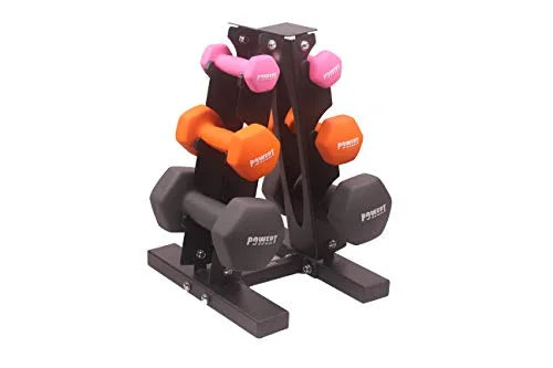 Colorful POWERT Hand Weights in Neoprene Pair HEX Dumbbell |Coated