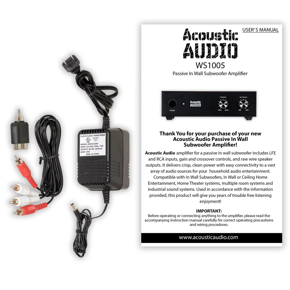 2 Amps Speaker Audio 10" with HD-S10 and Subwoofers Acoustic Mount Flush Pack