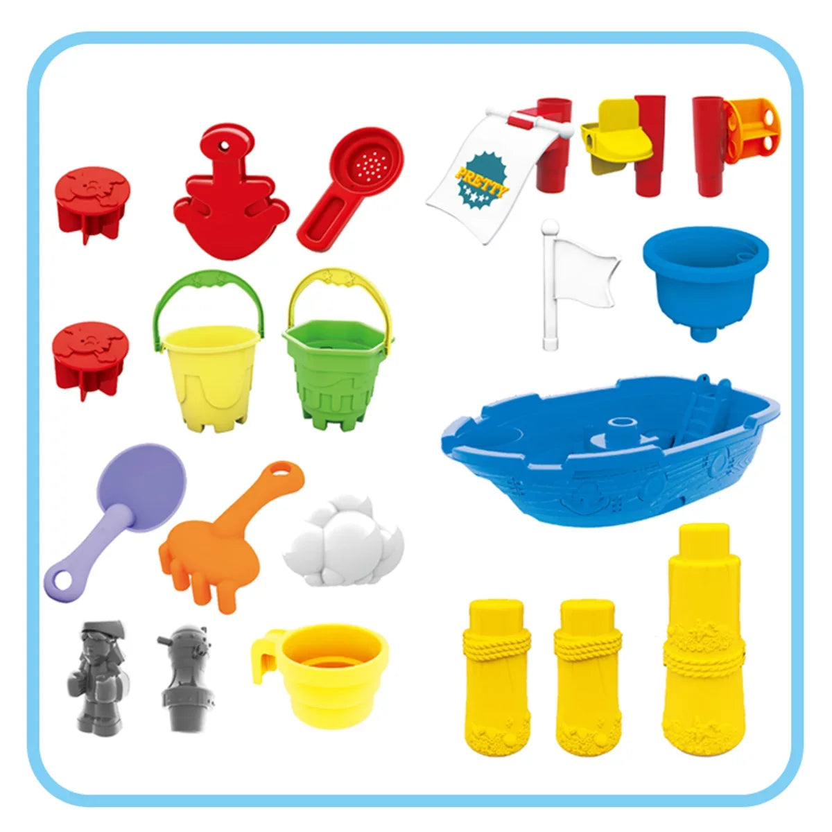 Girls Table Boys Pcs 21 Toddlers 3 Sand Sandboxes + Toys Y Beach Ship Water Mundo Toy for Pirate