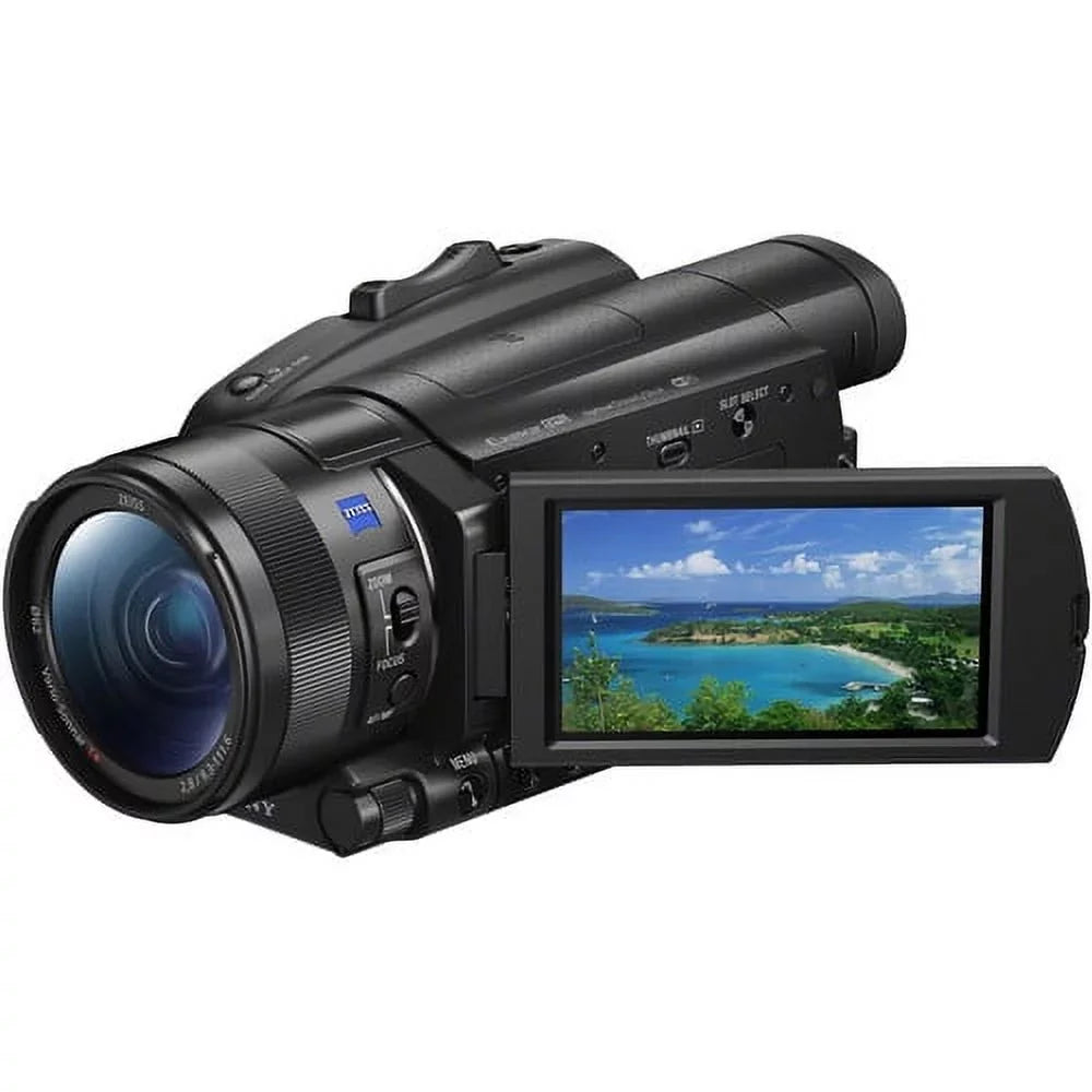 Camcorder HD M + Sony Card Handycam Extra Video Case 2 Memory Camera Batteries 128GB Charger FDR-AX700 and + + 4K +