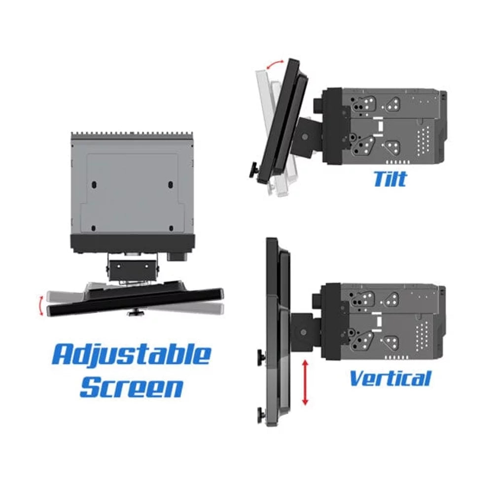 Mechless Android Rotating 360 Din & in. LCD 10.6 Up-Down Keys Sound Touch Carplay Auto 2 Stream