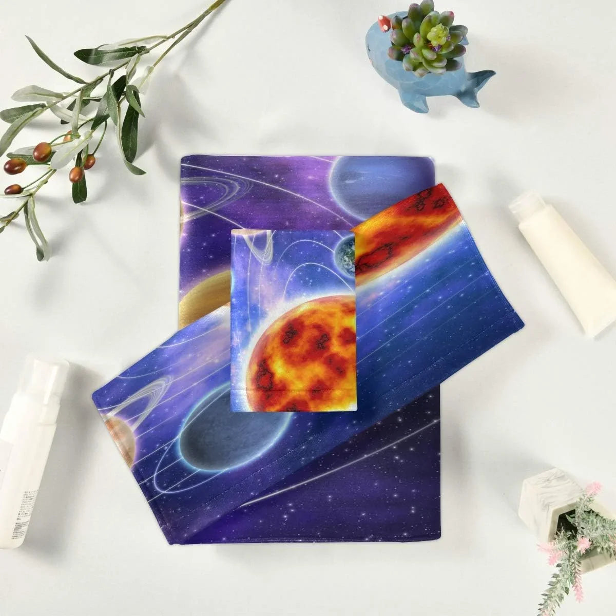 Planets 1 1 1 Coolnut 3 System Solar Towels & Absorbent, Towels Bath Hand Set, cloth Piece Towels, Quick-Drying and Wash Washcloths