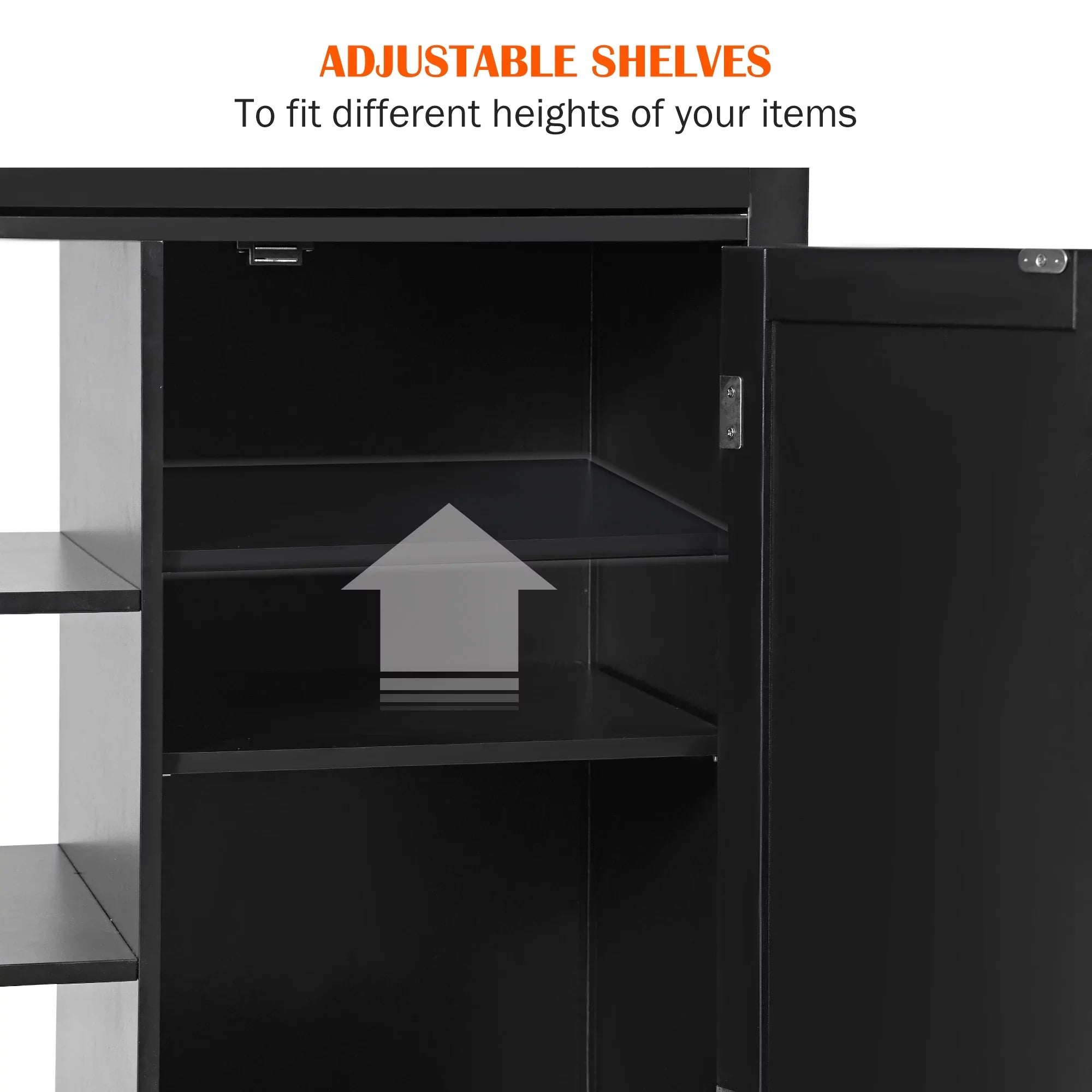 Kitchen SogesPower Hidden Island 36"Height with Cabinet- Multi-Purpose Black