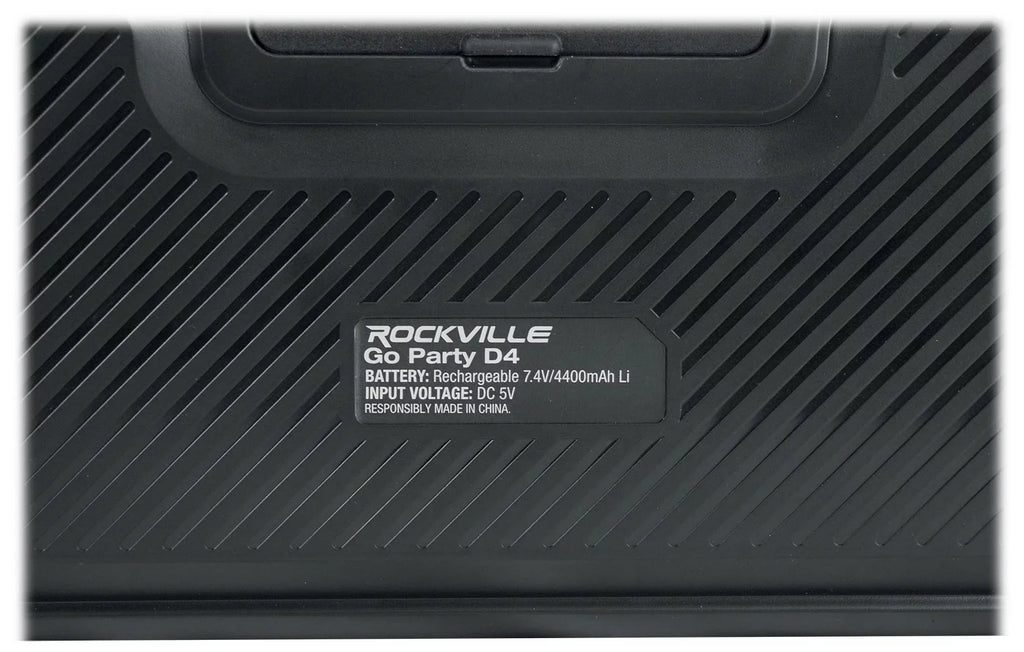 Bass Rockville Bluetooth Portable Go LED Speaker, D4 Deep Party Party Loud Large