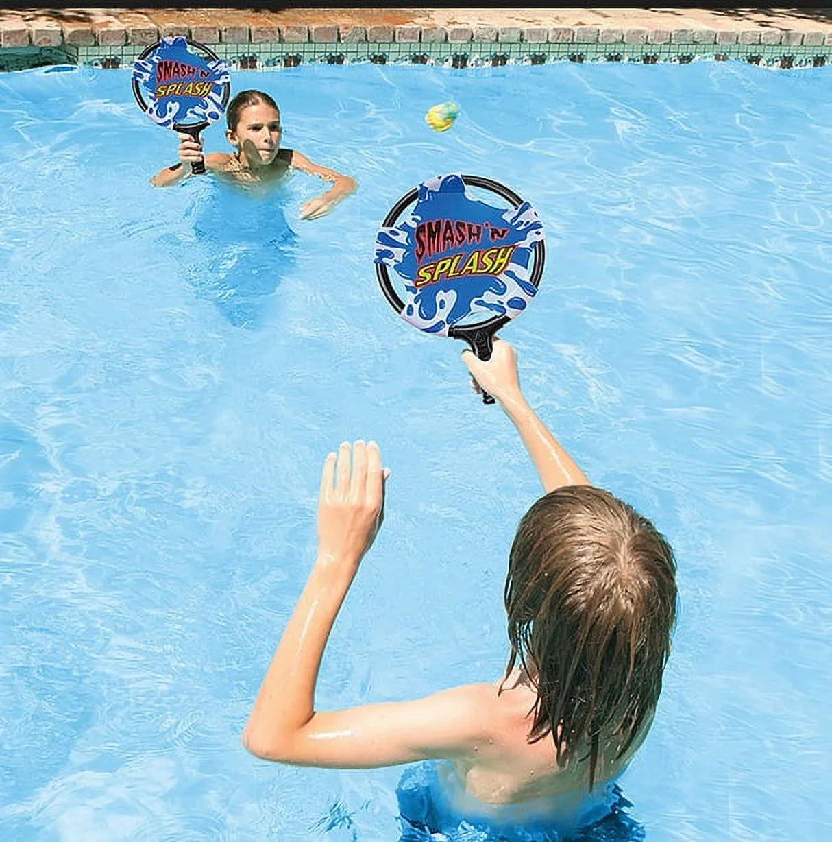 Game and 14.75" Paddle Swimming Pool Smash Ball White Blue 'N' Splash