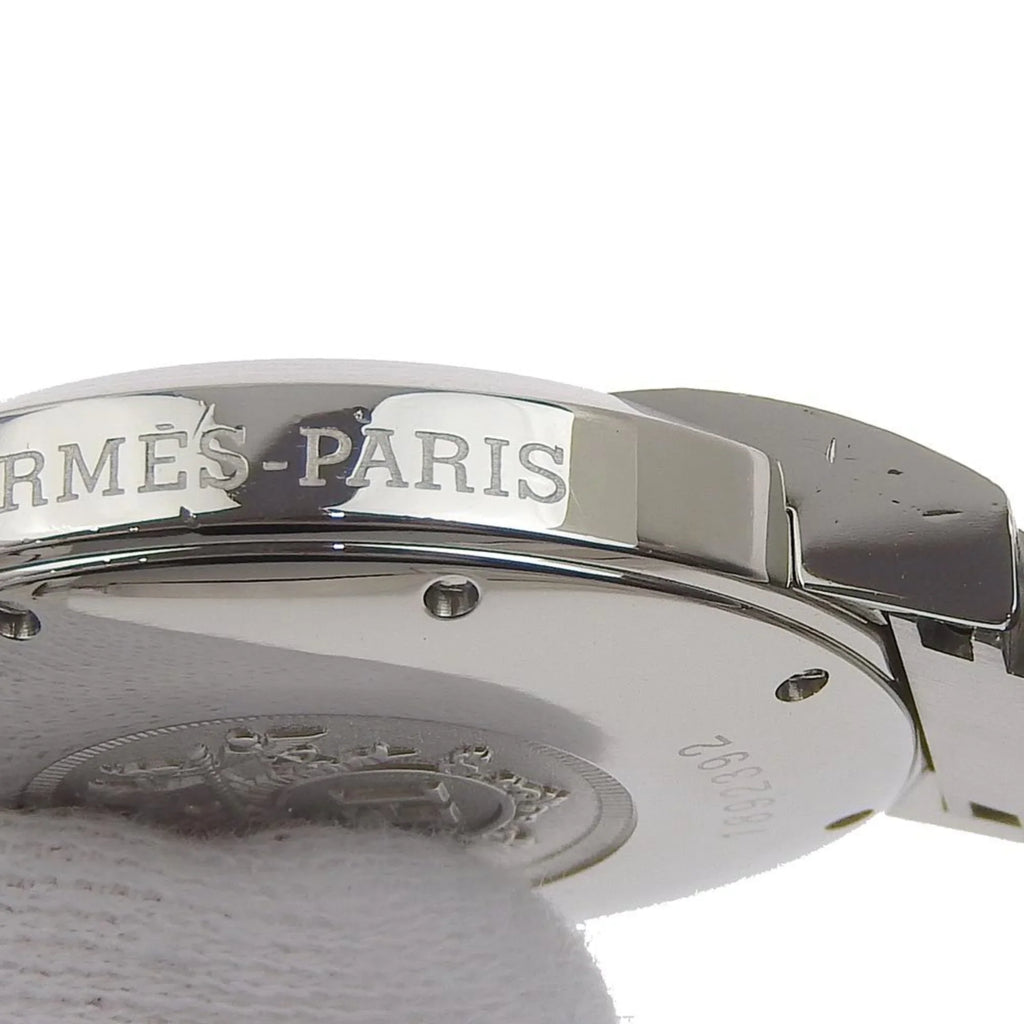 Quartz Stainless Analog White Watch Made Nomad Swiss Steel Pre-Owned Men's NO1.710 Hermes Display Dial Silver (Fair)