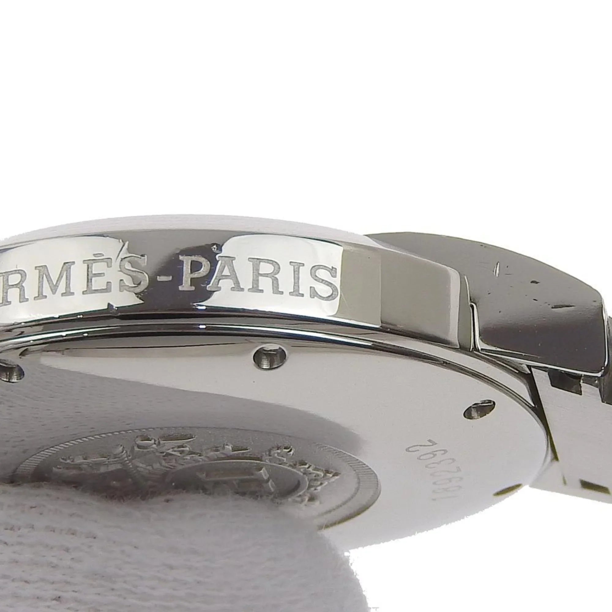 Quartz Stainless Analog White Watch Made Nomad Swiss Steel Pre-Owned Men's NO1.710 Hermes Display Dial Silver (Fair)