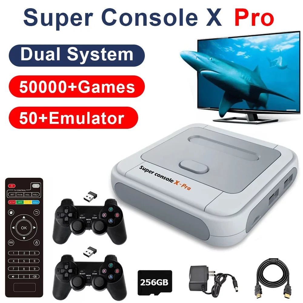 Onemayship Super Games, Systems, Console Console HD/AV Video with Console Dual PRO for TV Built 4K X Output, Compatible PS1/PSP/MAME/ATARI in Retro Systems 256GB, Game Game 50,000+