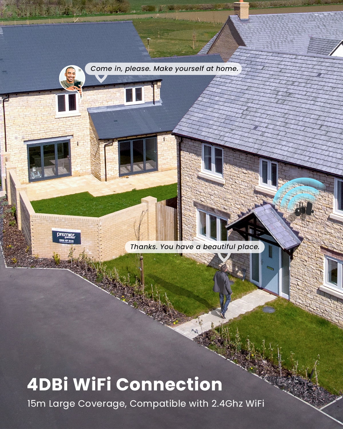Camera PIR 360° Night Solar Camera with Wireless Spotlight Outdoor WiFi, & 2K/3MP PTZ Color Siren, Detection, Surveillance Security View, Motion Vision, Outdoor Work with Alexa
