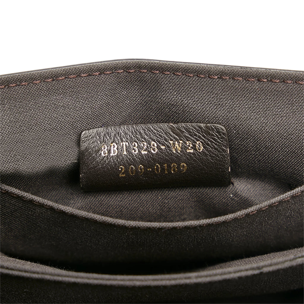 Leather ID Authenticated Pre-Owned Calf Crossbody Bag Unisex Black (Good) Small Fendi