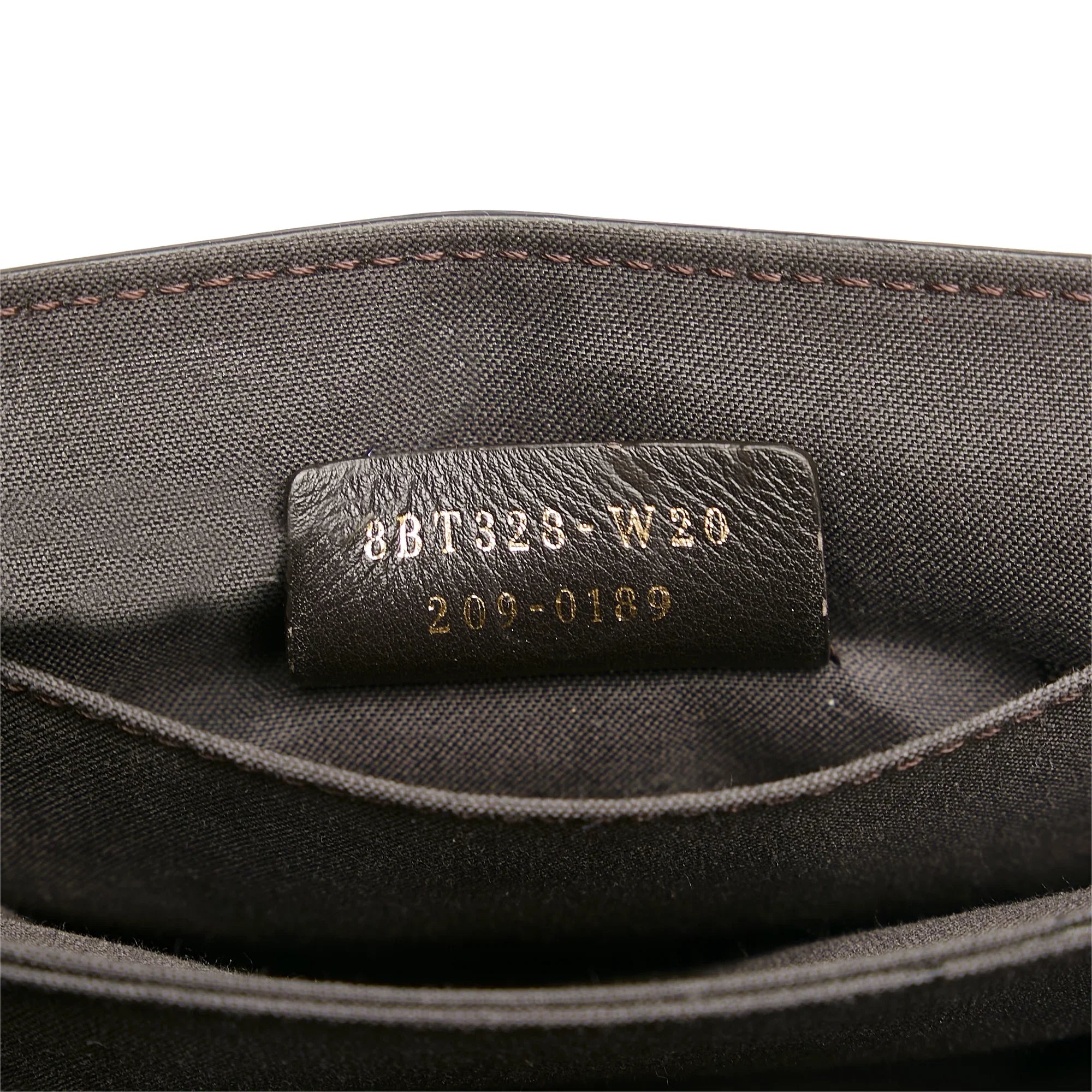 Leather ID Authenticated Pre-Owned Calf Crossbody Bag Unisex Black (Good) Small Fendi